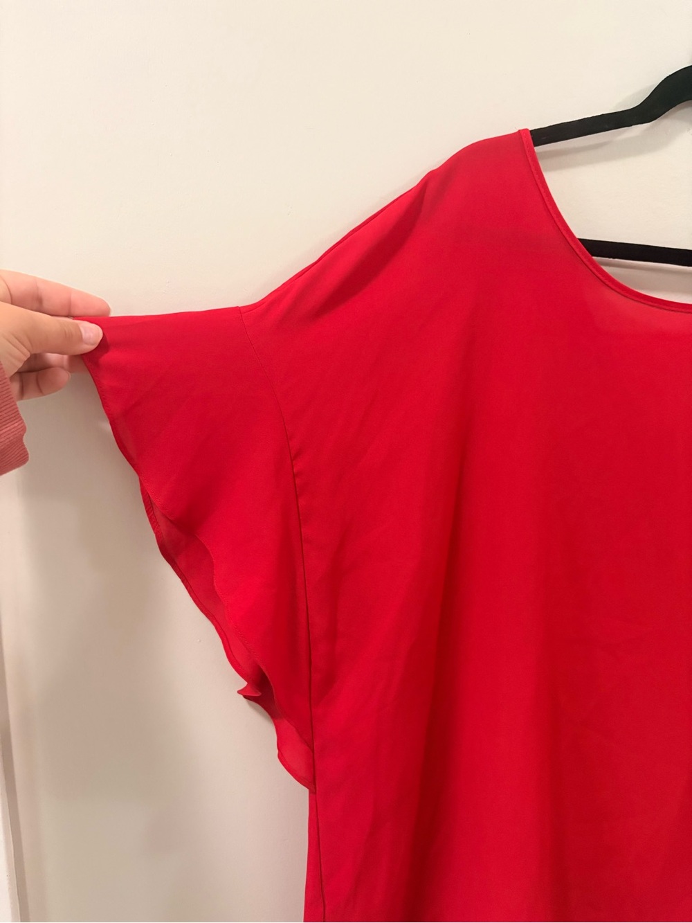 Penningtons Bright Red Ruffle Sleeve Blouse - Picture 2 of 3